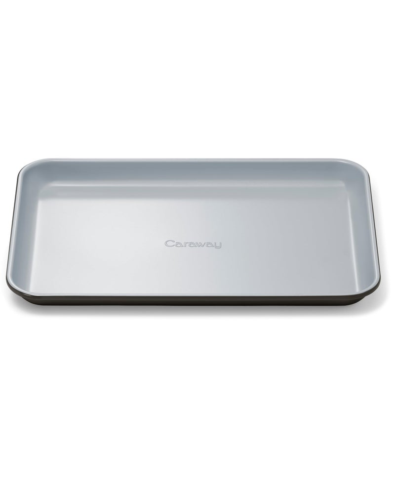 Caraway Nonstick Ceramic Small Baking Sheet 9x13 NonToxic PTFE PFOA Free Oven Safe Aluminized Steel Core Mini Sheet Pan for Baking Roasting More Black - Image 2