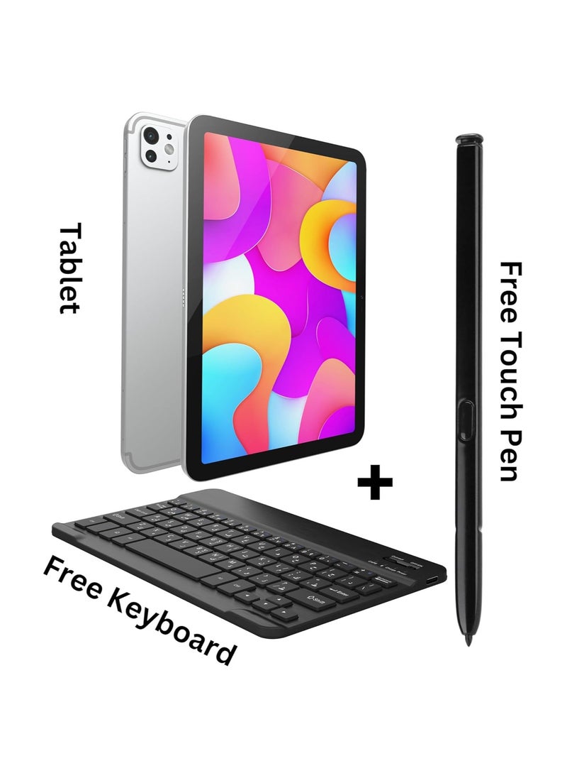 Oteeto - Oteeto TAB 15 Tablet/10.1 Inch/4G SIM/Premium Design/iOS Style Operating System/5G Dual SIM/Octa Core Processor/Included Flip Cover and Keyboard/8GB RAM + 512 GB ROM/Android 13/6000 mAh/8MP Front + 13 MP Rear Camera - Image 1