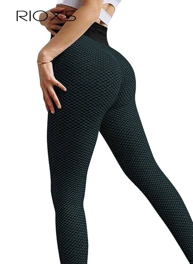 RIOXS Women's Leggings, High Waisted Tummy Control Yoga Leggings, Stretchy Leggings Lifting Pants For Women, High Elasticity Leggings for Yoga Dancing, Ladies Workout Pants For Running Fitness Hiking Walking Cycling  - Image 3