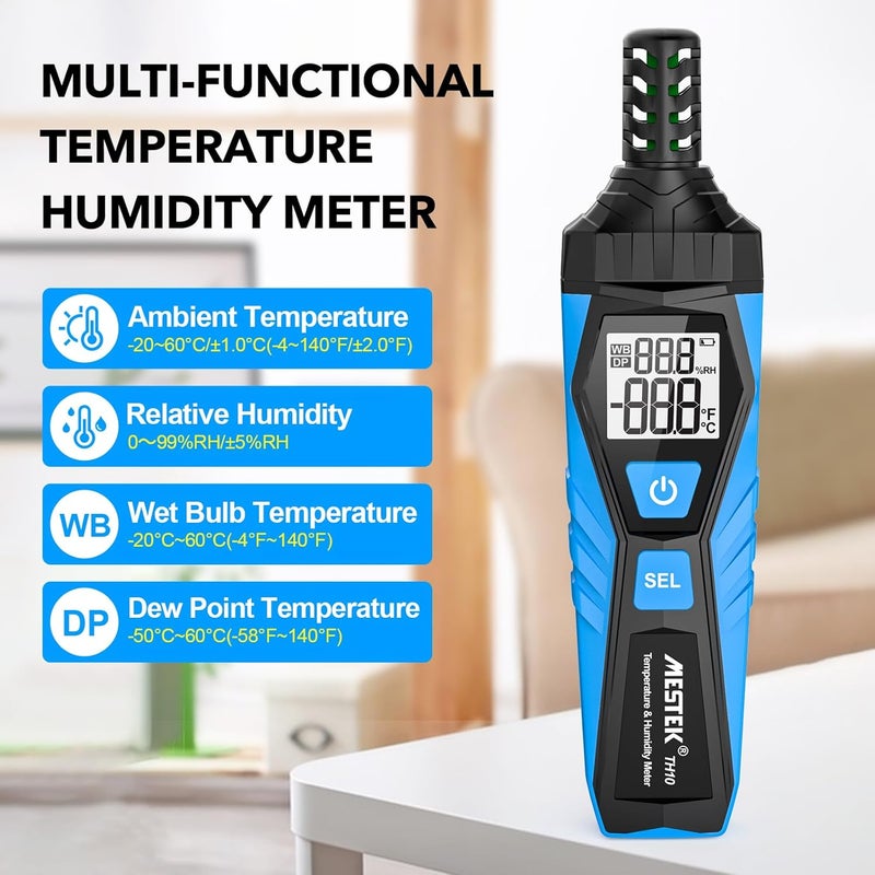 MESTEK Thermo-Hygrometer Thermometer Digital Mini Temperature and Humidity Meter with Ambient Dew Point and Humidity Meter Handheld for Industry, Greenhouse, Meteorology Multi-budget available picks - Image 2