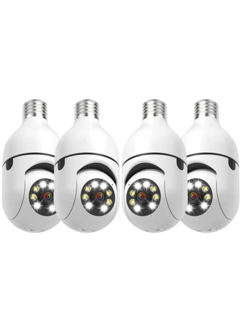 ELTRAZONE 4Pack HD 1080P Wireless Light-Bulb Security Camera, Work with 2.4ghz&5ghz WiFi, Motion Auto Tracking, 2 Way Audio, Spotlight Night Vision, E27 Screw-in CCTV Camera (4pcs) - Image 1