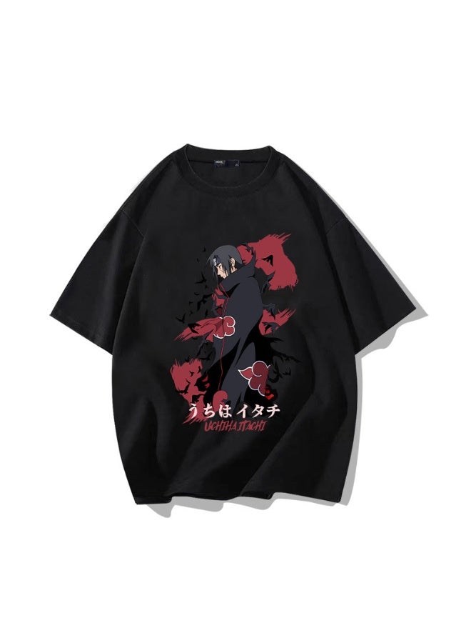 general Naruto Uchiha Itachi cotton short-sleeved T-shirt youth loose half-sleeved top - Image 1