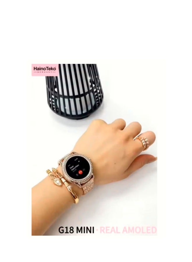 Haino Teko Haino Teko G18 Mini Real AMOLED Stylish Design Smartwatch With Premium Look 3 Pair Straps - Image 3