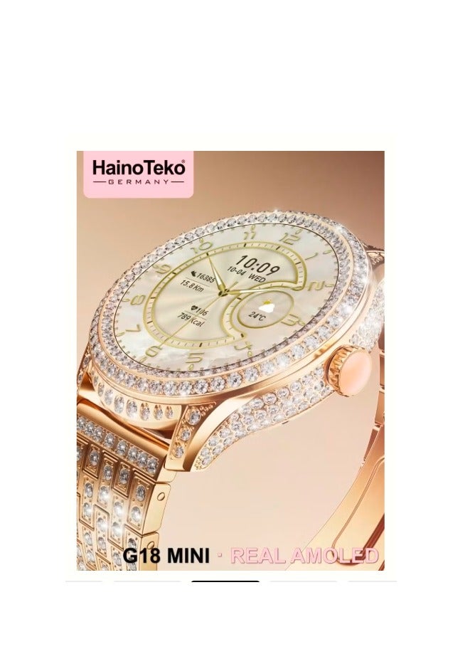 Haino Teko Haino Teko G18 Mini Real AMOLED Stylish Design Smartwatch With Premium Look 3 Pair Straps - Image 4