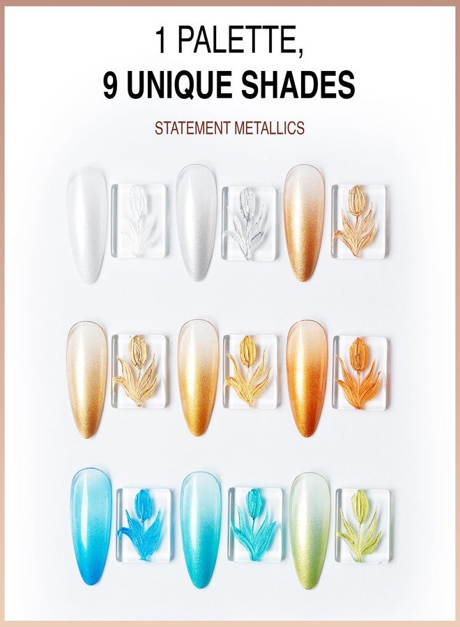 Cre8tion Nail Art Gel Solid Cream Palette for Nail Painting, Ombre, Stamping and Coverage, HEMA Free, TPO Free, 9 Colors (02) - Image 3