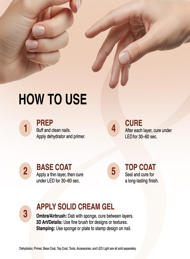 Cre8tion Nail Art Gel Solid Cream Palette for Nail Painting, Ombre, Stamping and Coverage, HEMA Free, TPO Free, 9 Colors (02) - Image 5