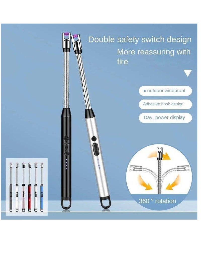 The electronic lighter is a lighter that works without fire, without gas. It can be lit in a stove, wax, or oven . It is lightweight and has a safety lock that does not go out in the air. With a USB charger.