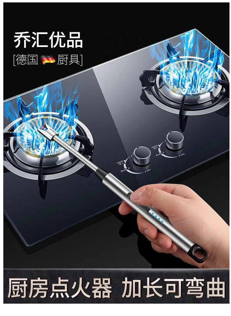 The electronic lighter is a lighter that works without fire, without gas. It can be lit in a stove, wax, or oven . It is lightweight and has a safety lock that does not go out in the air. With a USB charger.