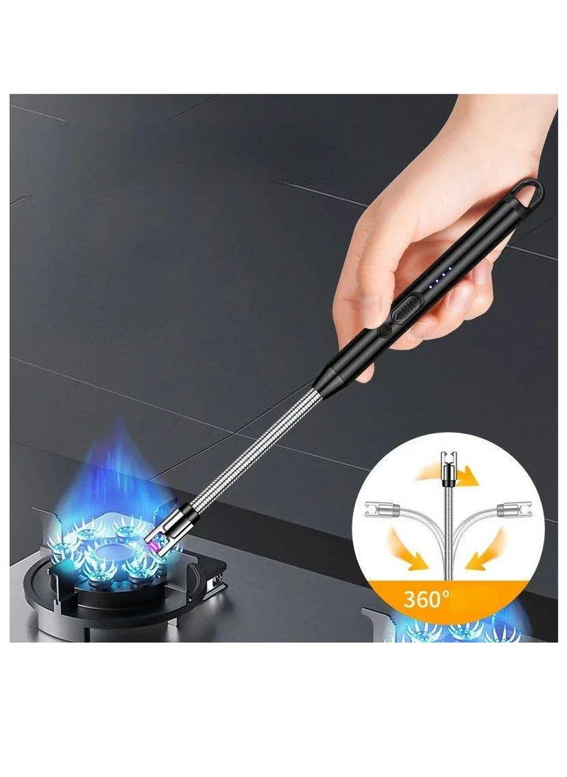 The electronic lighter is a lighter that works without fire, without gas. It can be lit in a stove, wax, or oven . It is lightweight and has a safety lock that does not go out in the air. With a USB charger.