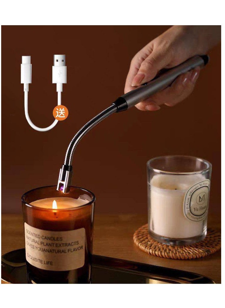 The electronic lighter is a lighter that works without fire, without gas. It can be lit in a stove, wax, or oven . It is lightweight and has a safety lock that does not go out in the air. With a USB charger.