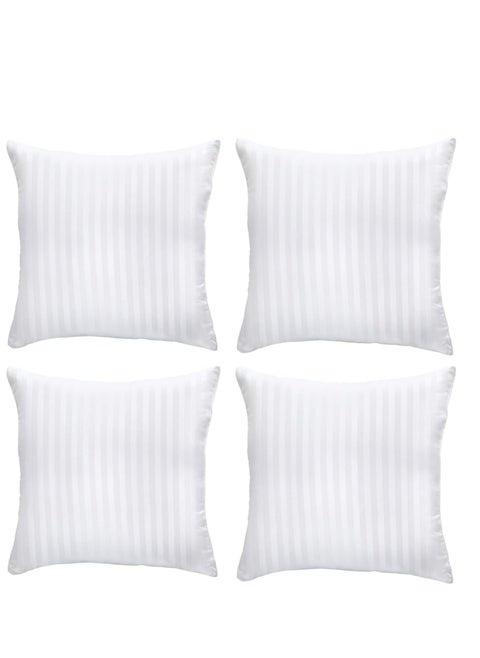 4-Piece Solid Pattern Decorative Stripe Pillow 45x45cm 2 Piece Pack of 4