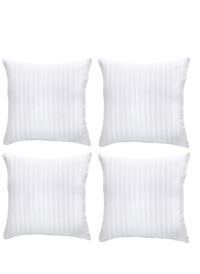 Sleep night - 4-Piece Solid Pattern Decorative Stripe Pillow 45x45cm 2 Piece Pack of 4 - Image 1