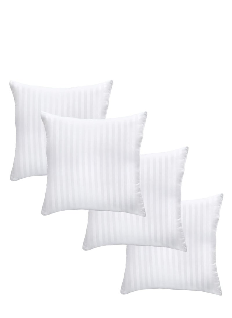 Sleep night - 4-Piece Solid Pattern Decorative Stripe Pillow 45x45cm 2 Piece Pack of 4 - Image 1
