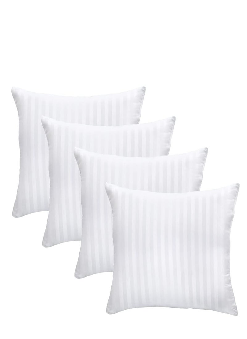 Sleep night - 4-Piece Solid Pattern Decorative Stripe Pillow 45x45cm 2 Piece Pack of 4 - Image 1