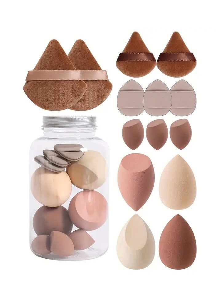 Generic 14-Piece Makeup Sponge Set- Multi soft color Mini Makeup Sponge, Powder Puff Long Lasting Beauty Sponge Wet & Dry Use for Women  - Image 1