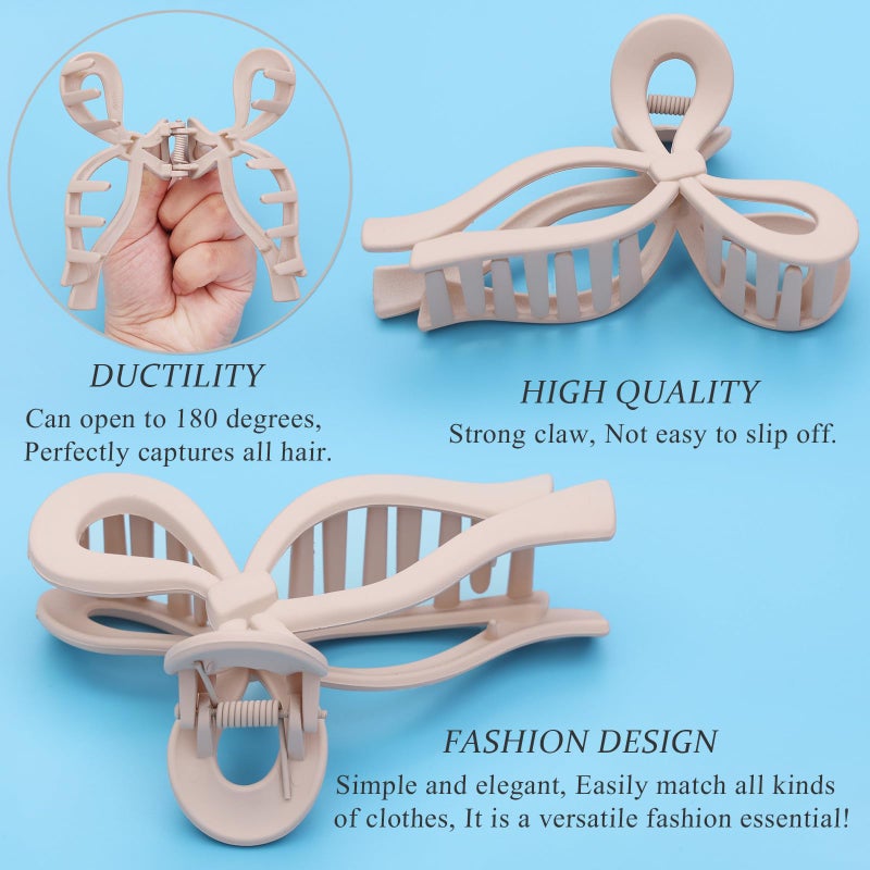 PWEOUKE 4 Pcs Bow Hair Clips Elegant Hair Claw Butterfly Hair Accessories for Girls Nonslip Butterfly Clips Hair Styling Accessories for Women - Image 3