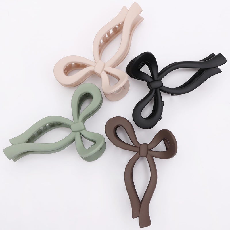PWEOUKE 4 Pcs Bow Hair Clips Elegant Hair Claw Butterfly Hair Accessories for Girls Nonslip Butterfly Clips Hair Styling Accessories for Women - Image 2