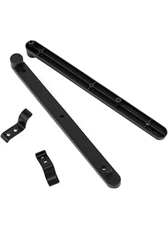 Black Plastic Concealed Cabinet Slide Tracks with Flip Up Door Rails Set - Image 1