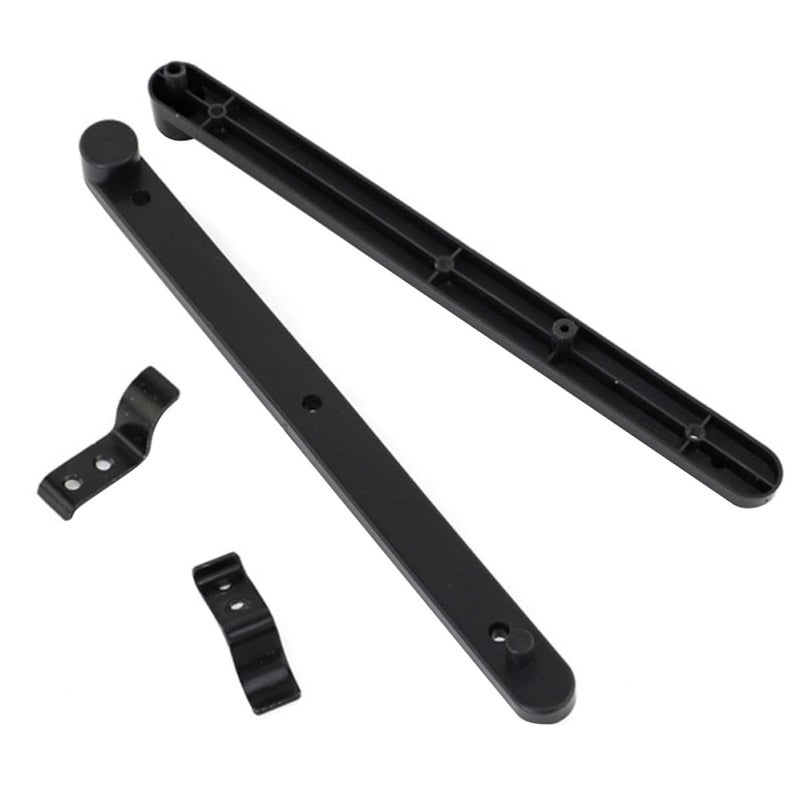 Black Plastic Concealed Cabinet Slide Tracks with Flip Up Door Rails Set - Image 2