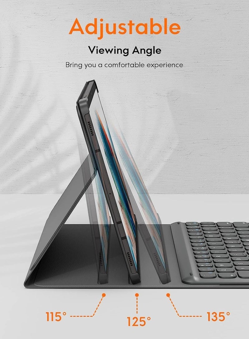 ELTRAZONE Galaxy Tab S8 Keyboard Case, Touchpad with S Pen Slot, for Samsung Galaxy Tab S8 / S7 11 inch SM-X700 / X706 / T870 / T875 / T878, Rechargeable & Detachable BT Keyboard, - Image 4