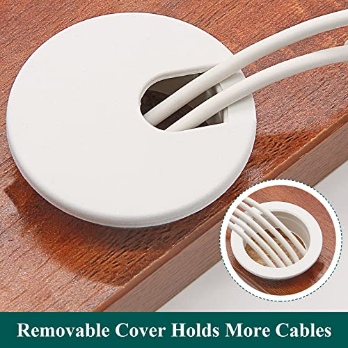 Litoexpe White Desk Cord Grommets 1-1/2 Inch, Plastic Grommet Cable Hole Cover for Office Equipment, Computer Desk Wires - 2 Pieces - Image 4