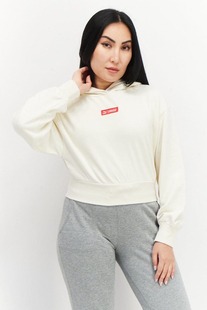 Puma x Coca Cola Women Sportswear Fit Training Hoodie, Ivory - Image 1