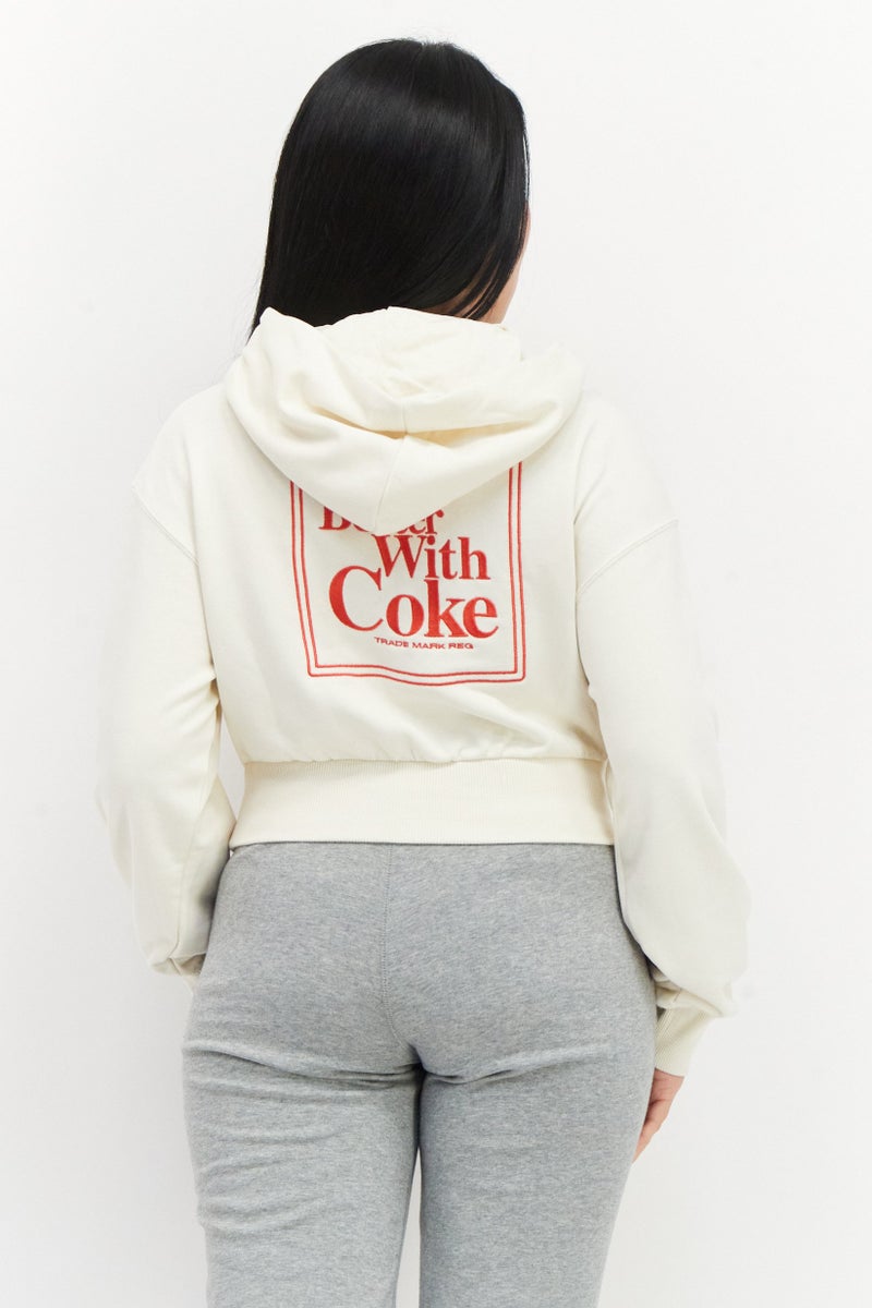 Puma x Coca Cola Women Sportswear Fit Training Hoodie, Ivory - Image 4