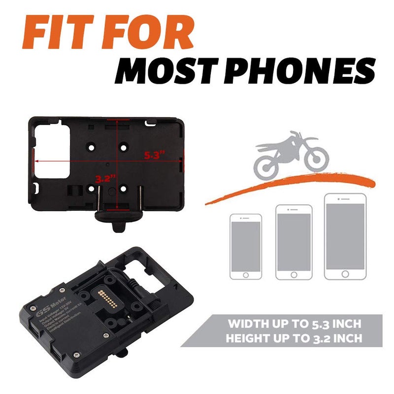 Estelle Motorcycle Phone Mount with USB Charger Mobile Phone holder GPS Navigation Bracket for BMW R1200GS R1250GS LC ADV Adventure F700GS F800GS F750GS F850GS for Honda CRF1000L Africa Twin Accessories - Image 4