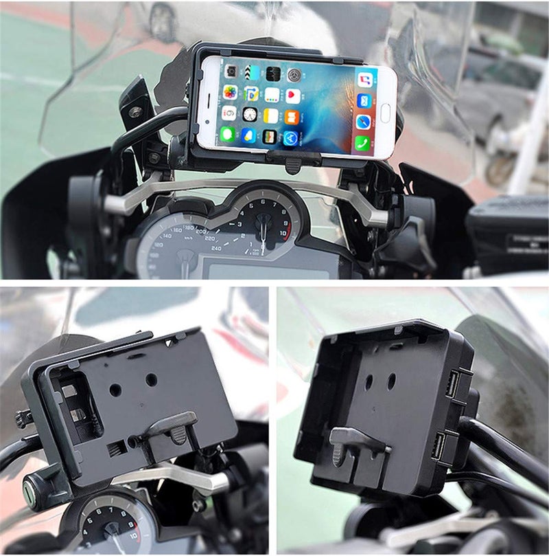 Estelle Motorcycle Phone Mount with USB Charger Mobile Phone holder GPS Navigation Bracket for BMW R1200GS R1250GS LC ADV Adventure F700GS F800GS F750GS F850GS for Honda CRF1000L Africa Twin Accessories - Image 2
