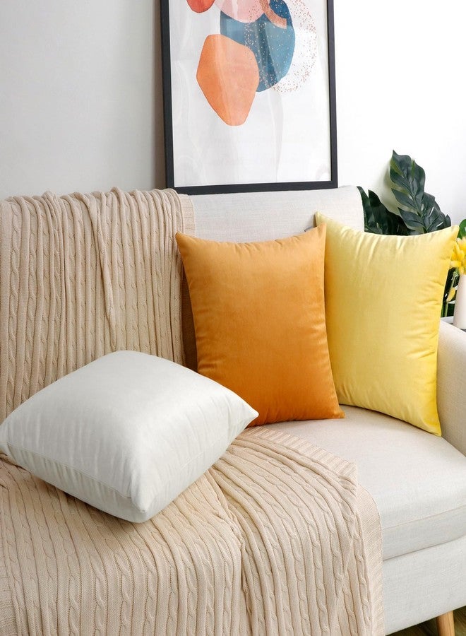 Thmyo 2 Pack Soft Velvet Solid Decorative Square Throw Pillow Covers Cozy Cushion Case for Sofa Couch Bed Car Home Decor(18x18inch/ 45x45cm, White)(Only Pillowcases, No Inserts) - Image 2