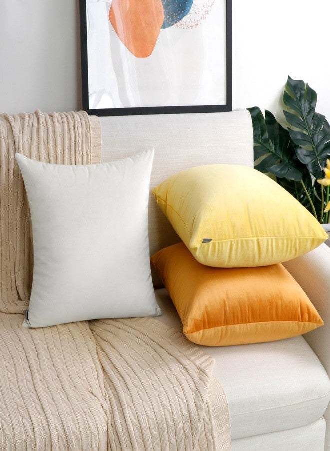 Thmyo 2 Pack Soft Velvet Solid Decorative Square Throw Pillow Covers Cozy Cushion Case for Sofa Couch Bed Car Home Decor(18x18inch/ 45x45cm, White)(Only Pillowcases, No Inserts) - Image 4