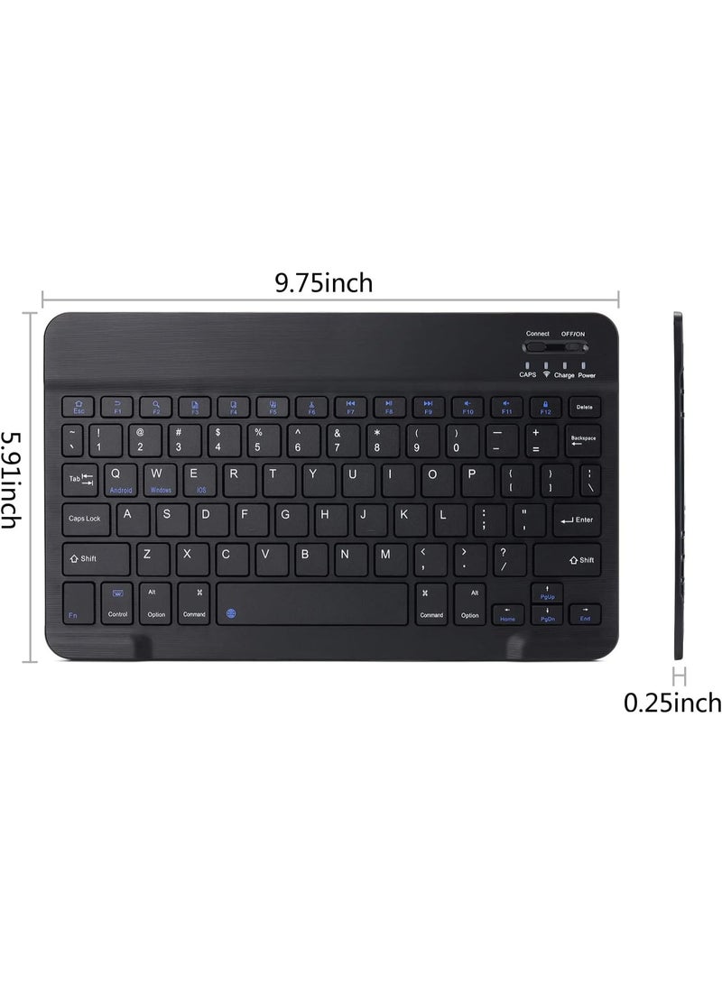 Ultra Slim Bluetooth Keyboard Portable Mini Rechargeable for Apple iPad iPhone Samsung Tablet Phone Smartphone iOS Android Windows 10 inch - Image 3