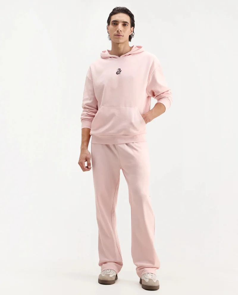 Rare Rabbit Men's Embroidered Regular Fit Drawstring Trackpant
