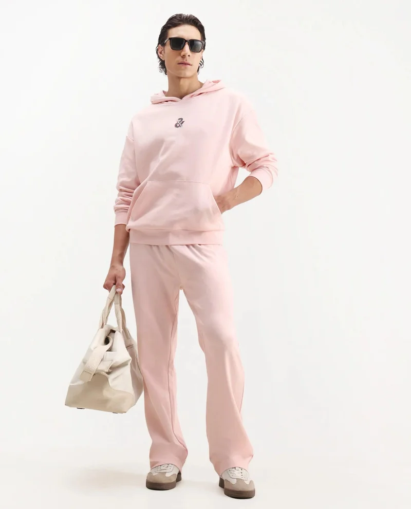 Rare Rabbit Men's Embroidered Regular Fit Drawstring Trackpant