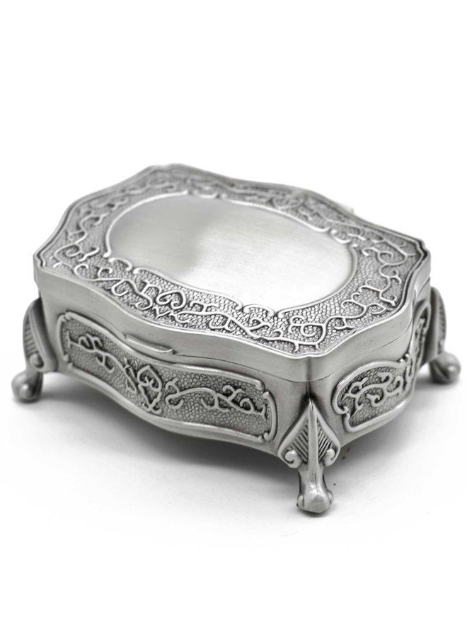 AVESON Rectangle Vintage Metal Jewelry Box Trinket Gift Box Chest Ring Case for Girls Ladies Women, Small - Image 2