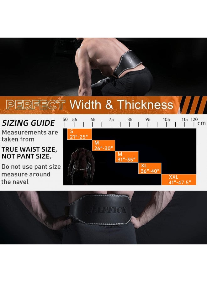 Jaffick Genuine Leather Weight Lifting Belt for Men Gym Weight Belt Lumbar Back Support Powerlifting Weightlifting Heavy Duty Workout Training Strength Training Equipment 6-Inch brown - Image 1