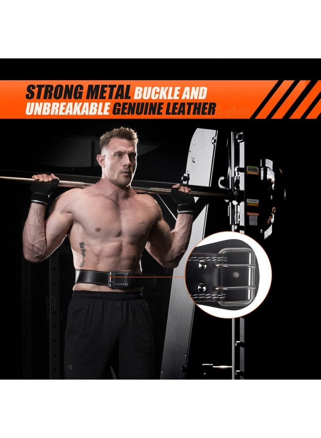 Jaffick Genuine Leather Weight Lifting Belt for Men Gym Weight Belt Lumbar Back Support Powerlifting Weightlifting Heavy Duty Workout Training Strength Training Equipment 6-Inch brown - Image 3