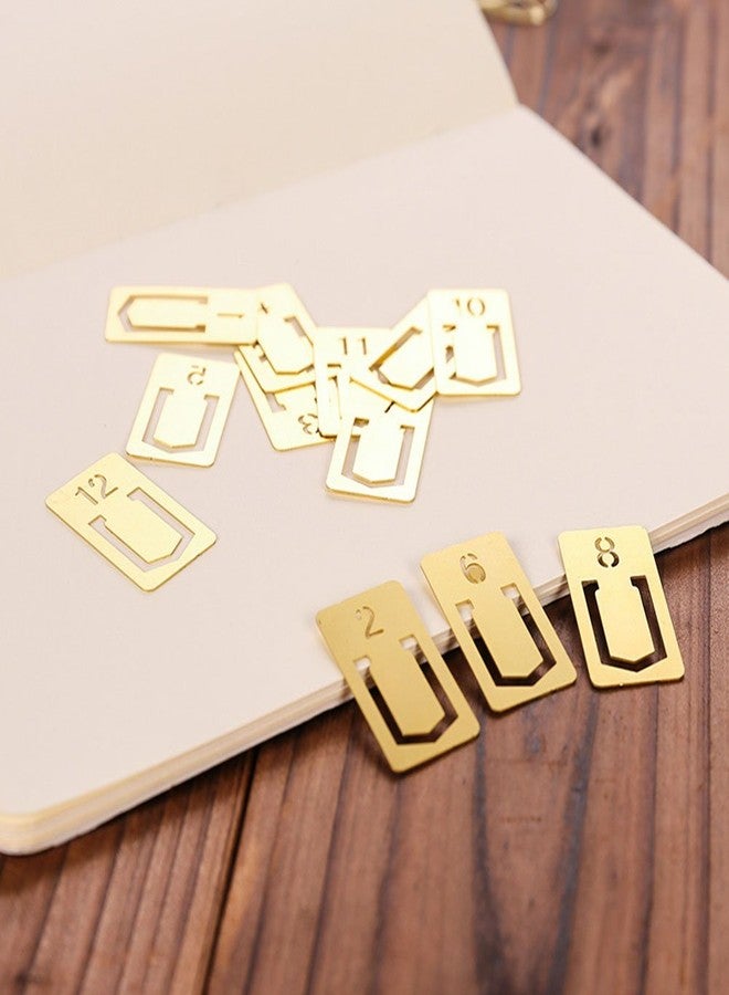 EKLOEN 12pcs Brass Bookmarks, Mini Cute 1-12 Number Book Marks Ideal Gifts - Image 4