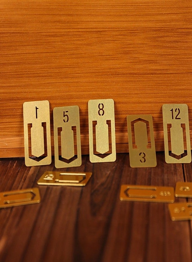 EKLOEN 12pcs Brass Bookmarks, Mini Cute 1-12 Number Book Marks Ideal Gifts - Image 2