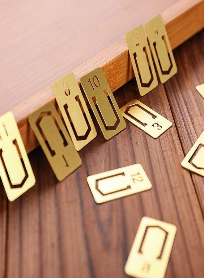 EKLOEN 12pcs Brass Bookmarks, Mini Cute 1-12 Number Book Marks Ideal Gifts - Image 3