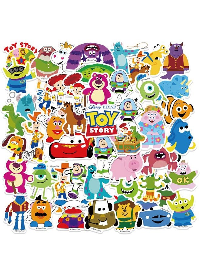 RUBANG 50pcs Toy Story Stickers for Kids Water Bottle, Cute Cartoon Waterproof Vinyl Decal for Teen Girl Laptop Skateboard Phone Guitar Travel Case Bike Helmet - Image 1