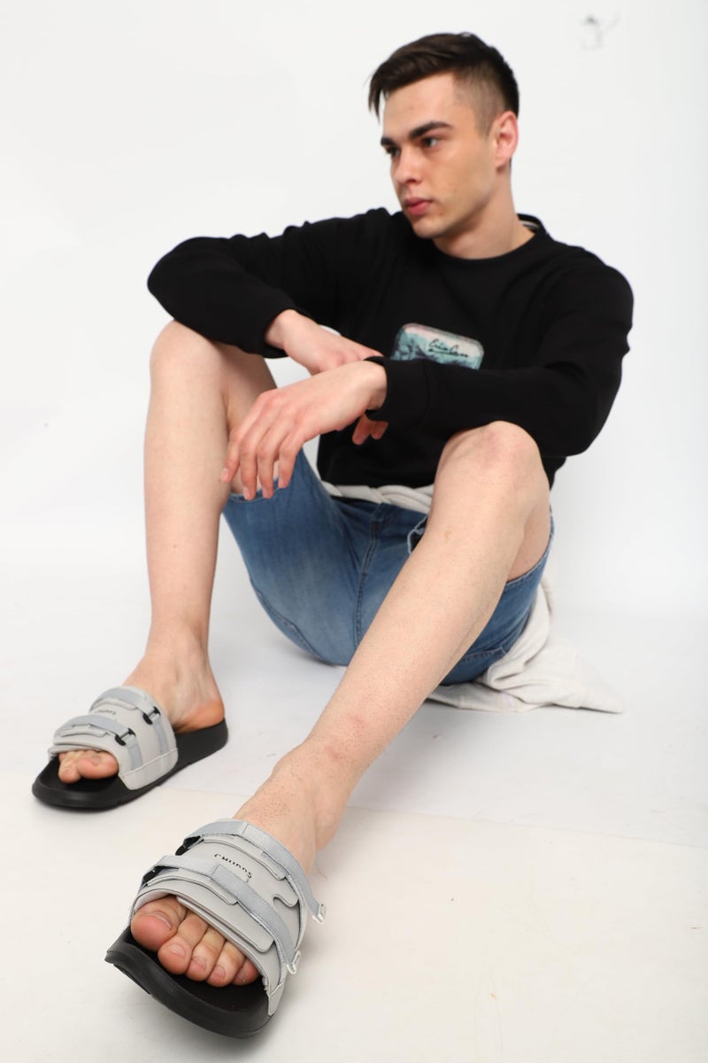 CHUPPS Element Grey & Black Drift Orthopedic Slippers | Soft Footpharma Footbed | Breathable Ventilation Holes | Lightweight Flip Flops | Anti-Skid Chappals for Everyday For Mens - Image 3