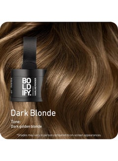 Boldify BOLDIFY Hairline Powder - Root Touch Up & Hair Loss Cover Up, Instant Gray Coverage 48-Hour Stain-Proof Hair Color Powder for Women & Men, Hair Fibers and Hair Topper Alternative (Dark Blonde)  - Image 2