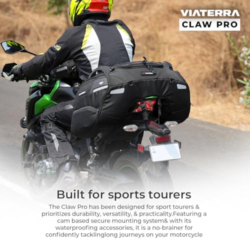 ViaTerra Claw Pro Universal Motorcycle Tail Bag – Ideal for Sport Touring & Adventure Riding – 64L Capacity with Raincover, EBC Net & Shoulder Straps - Image 5