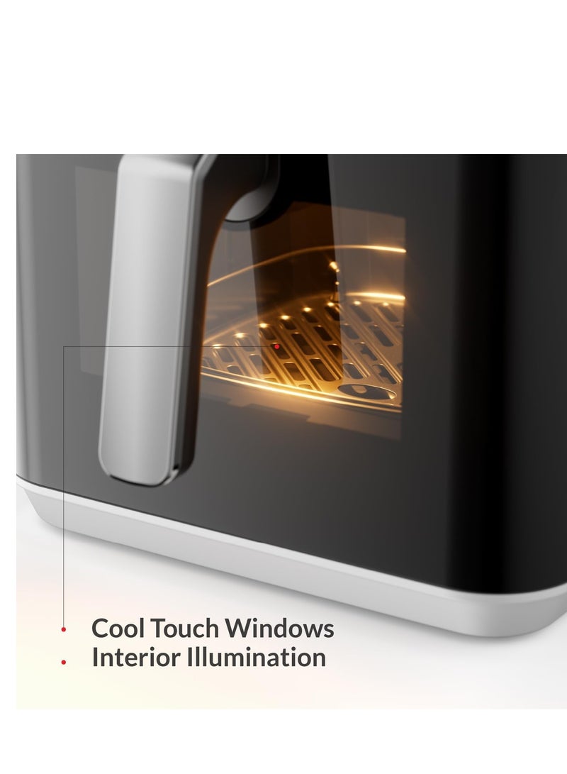 Feller Germany Air Fryer 1800 W, Large 7L Cap., Xcyclone-Tech, 4x Non-Stick Ceramic Coating, 10 Cooking Functions, Touch Panel, Cool-Touch+Interior Lightning, AFR700 (White) - Image 4