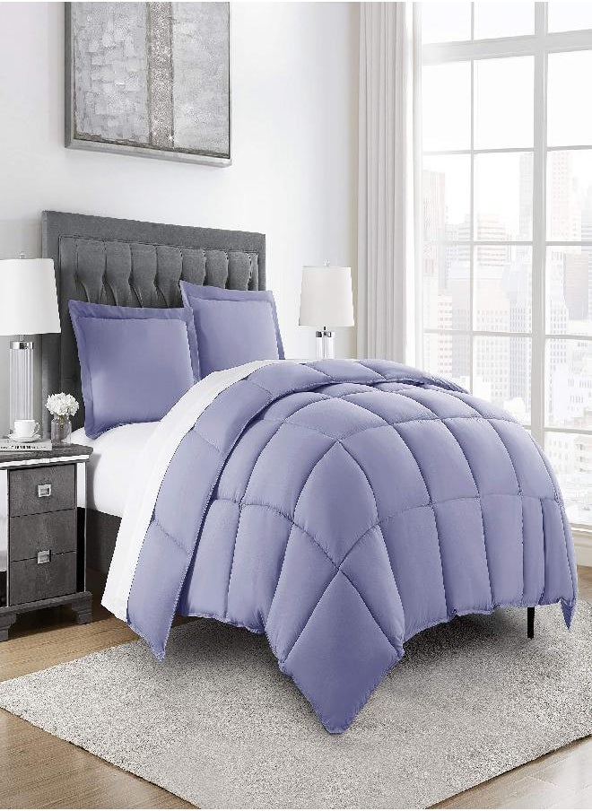 Chezmoi Collection Chezmoi Collection 3-Piece Down Alternative Comforter Set (Queen, Lavender) 