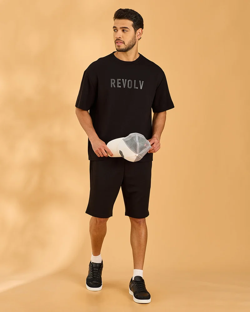 Redtag Men Black Solid Active Shorts