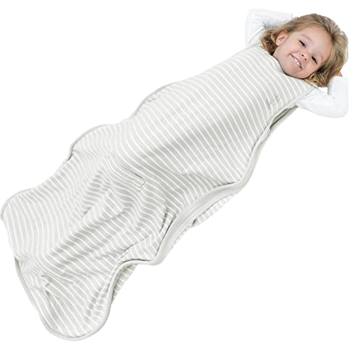 Woolino 4 Season Toddler Sleeping Bag, Merino Wool and Organic Cotton Baby Sleep Bag Sack, 2-4 Years, Birch Gray - Image 2