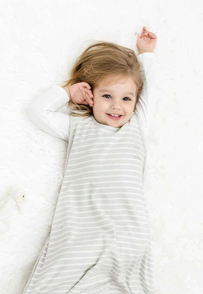 Woolino 4 Season Toddler Sleeping Bag, Merino Wool and Organic Cotton Baby Sleep Bag Sack, 2-4 Years, Birch Gray - Image 3