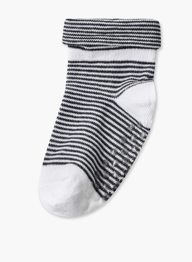 Barefeet Pack Of 5 Cotton Ankle Length Baby Boys Socks With Strips - Image 2